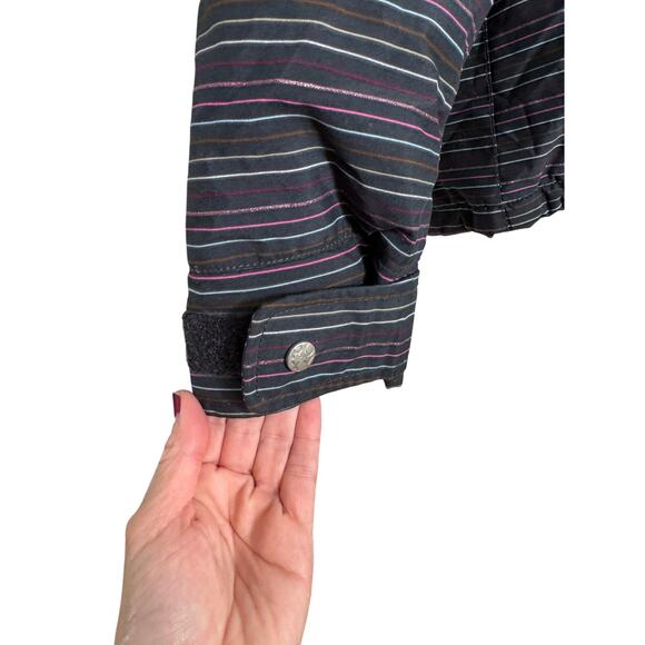 Roxy 5K Silver Snowboard/Ski Jacket Black With Multicolor Pinstripe Size XL - Picture 11 of 16